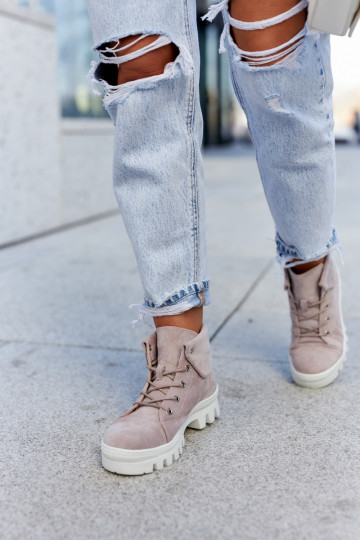 zamšādas Sieviešu puszābaki apavi šņorējami Dalles 2