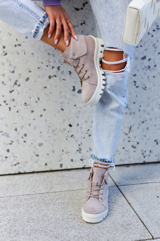 zamšādas Sieviešu puszābaki apavi šņorējami Dalles zamšādas Sieviešu puszābaki apavi šņorējami Dalles