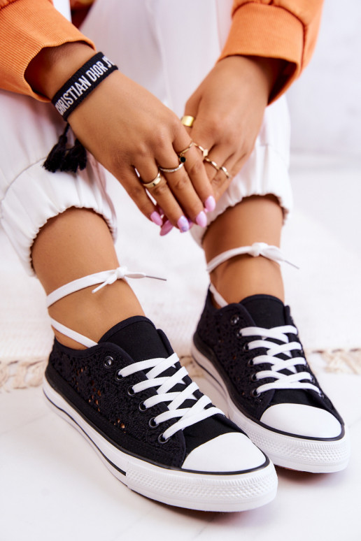 Auduma brīvā laika apavi  melnas krāsas Venture