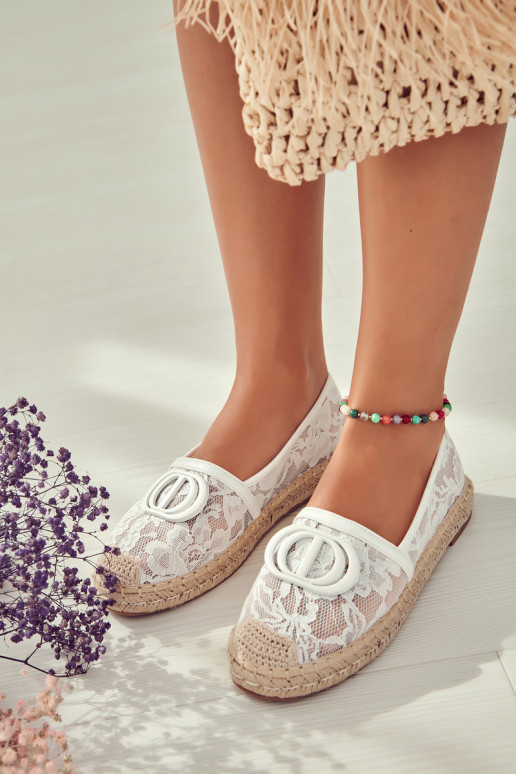 mežģīņu espadrilles ar ornamentiem baltas krāsas Summer Dream mežģīņu espadrilles ar ornamentiem baltas krāsas Summer Dream