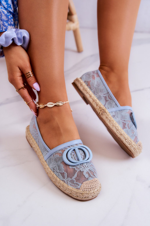 mežģīņu espadrilles ar ornamentiem Zilas krāsas Summer Dream mežģīņu espadrilles ar ornamentiem Zilas krāsas Summer Dream
