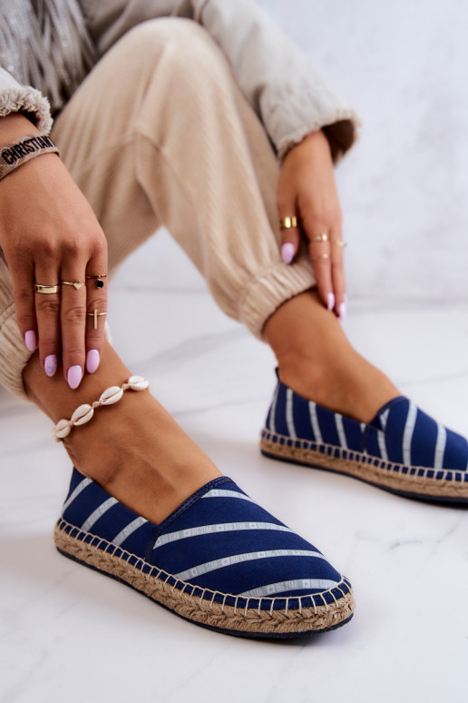 Klasiska modeļa espadrilles Big Star JJ274960 tumši zilas krāsas Klasiska modeļa espadrilles Big Star JJ274960 tumši zilas krāsas