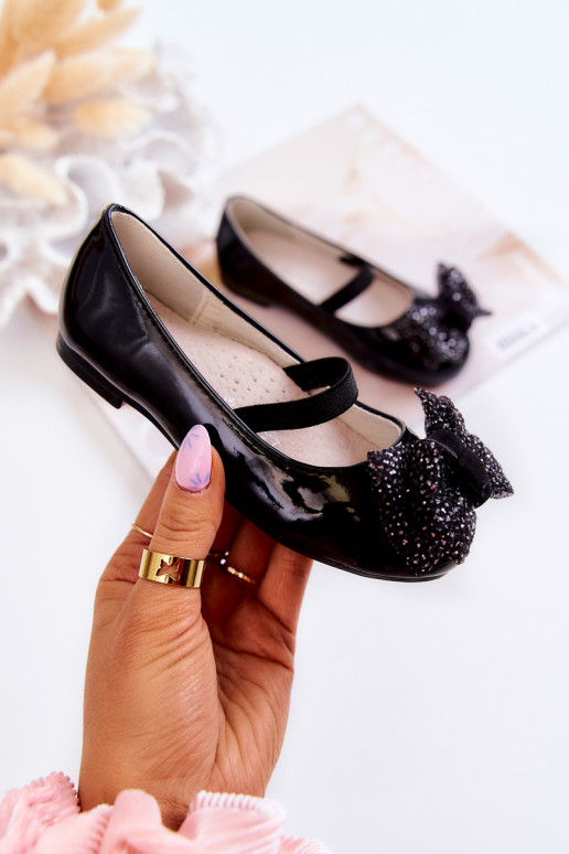 Bērnu apavi Laque ar bantītēm melnas krāsas Zolly Bērnu apavi Laque ar bantītēm melnas krāsas Zolly