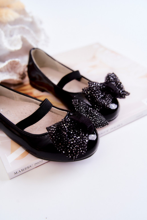 Bērnu apavi Laque ar bantītēm melnas krāsas Zolly Bērnu apavi Laque ar bantītēm melnas krāsas Zolly