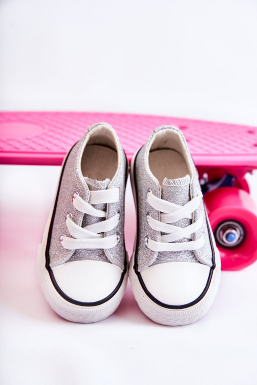 Bērnu brīvā laika apavi šņorējami Sudraba krāsas Wella Bērnu brīvā laika apavi šņorējami Sudraba krāsas Wella