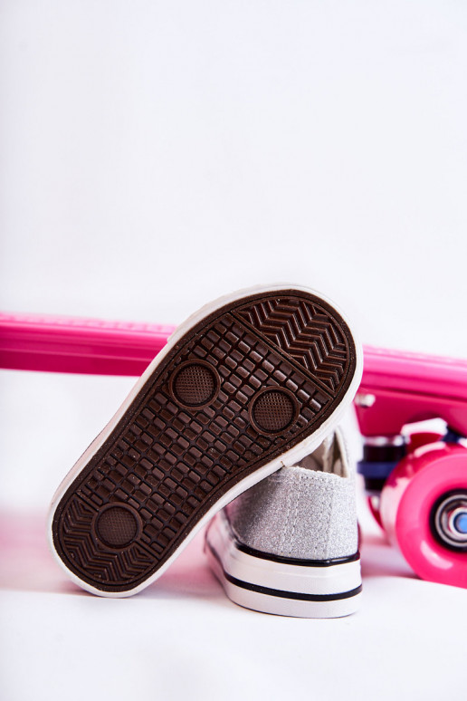 Bērnu brīvā laika apavi šņorējami Sudraba krāsas Wella Bērnu brīvā laika apavi šņorējami Sudraba krāsas Wella