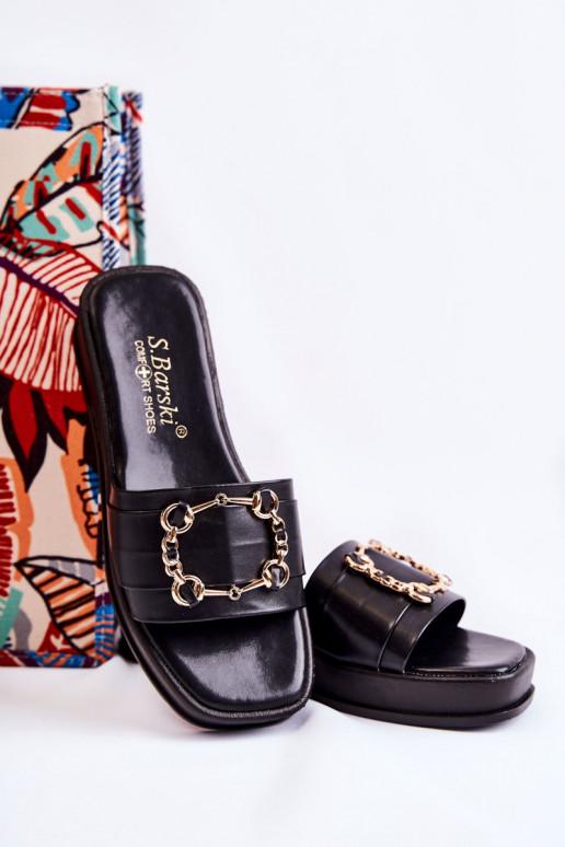 Stilīgas Čibas no dabīgas ādas melnas krāsas Adaline