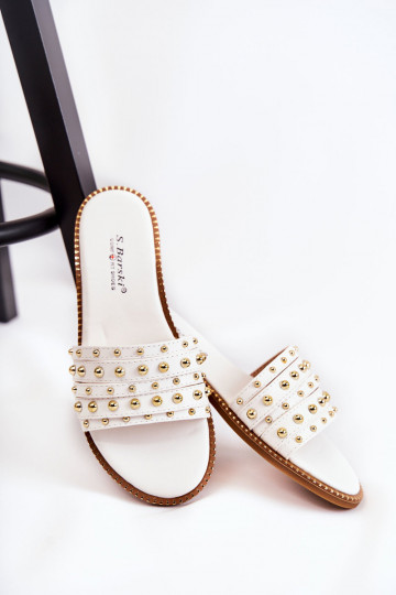 Čibas no dabīgas ādas ar ornamentiem baltas krāsas Brien 2