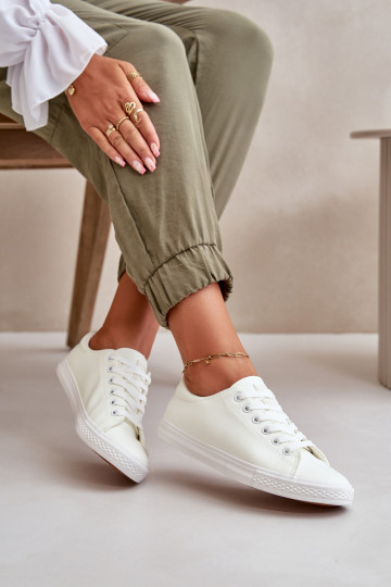 šņorējami Klasiska modeļa brīvā laika apavi baltas krāsas Misima