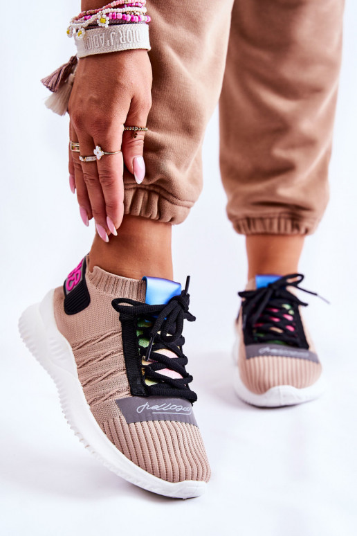 Sportiska stila apavi Sneakers modeļa apavi smilšu krāsas Klayra Sportiska stila apavi Sneakers modeļa apavi smilšu krāsas Klayra