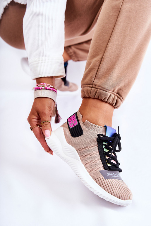 Sportiska stila apavi Sneakers modeļa apavi smilšu krāsas Klayra Sportiska stila apavi Sneakers modeļa apavi smilšu krāsas Klayra