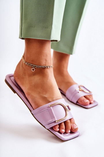 Klasiska modeļa Čības ar ornamentiem violetās krāsas Shilla