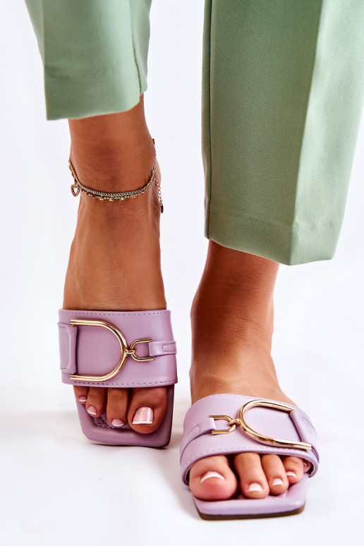 Klasiska modeļa Čības ar ornamentiem violetās krāsas Shilla