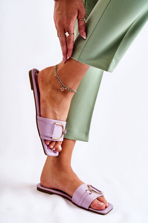 Klasiska modeļa Čības ar ornamentiem violetās krāsas Shilla