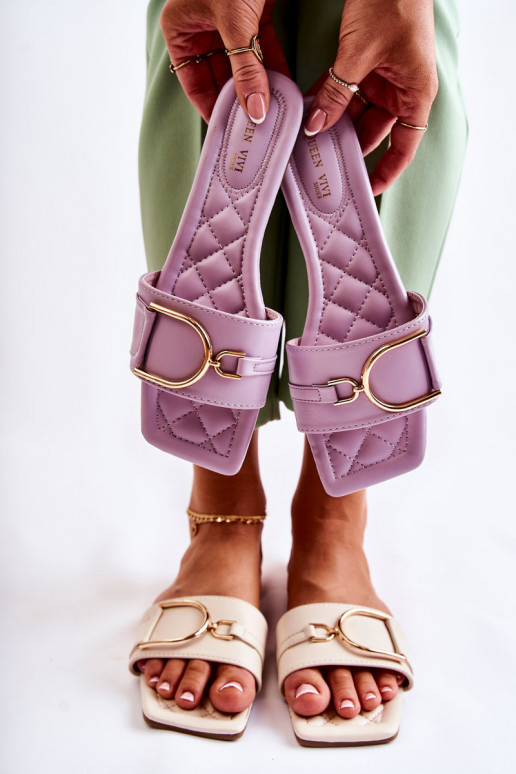 Klasiska modeļa Čības ar ornamentiem violetās krāsas Shilla