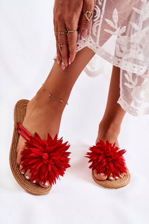 Čības modernas iešļūcenes  sarkanas krāsas Eviana