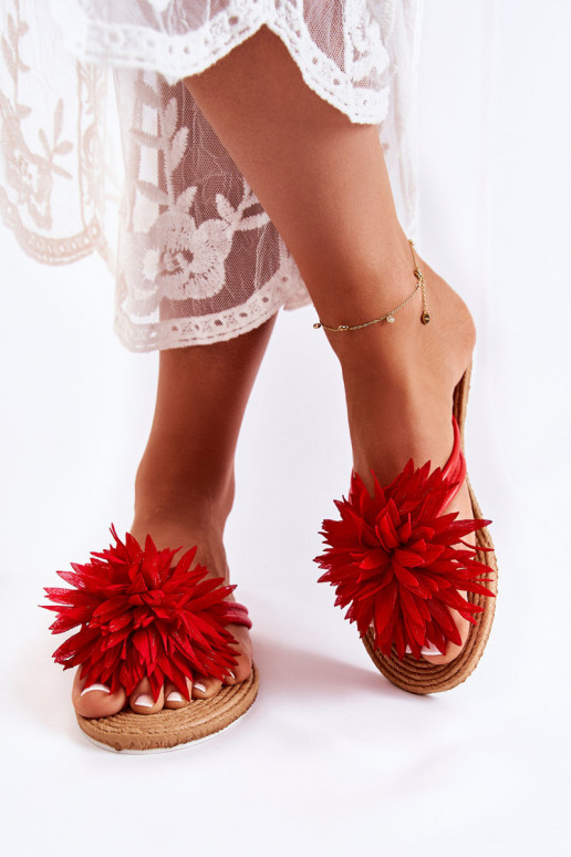 Čības modernas iešļūcenes  sarkanas krāsas Eviana