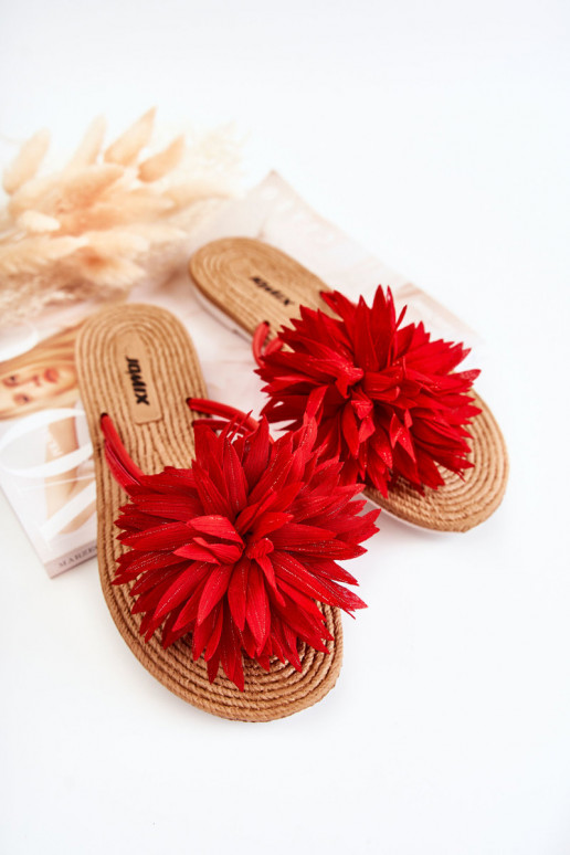 Čības modernas iešļūcenes  sarkanas krāsas Eviana