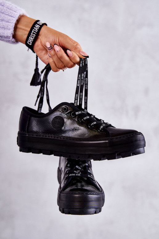 Stilīgasrnas Laque brīvā laika apavi Big Star KK274044 melnas krāsas Stilīgasrnas Laque brīvā laika apavi Big Star KK274044 melnas krāsas