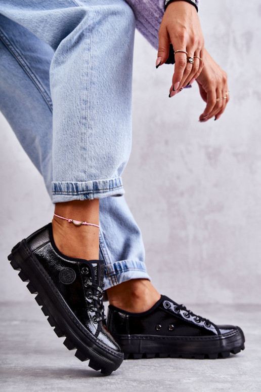 Stilīgasrnas Laque brīvā laika apavi Big Star KK274044 melnas krāsas Stilīgasrnas Laque brīvā laika apavi Big Star KK274044 melnas krāsas