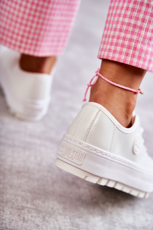 Stilīgasrnas Laque brīvā laika apavi Big Star KK274045 baltas krāsas Stilīgasrnas Laque brīvā laika apavi Big Star KK274045 baltas krāsas