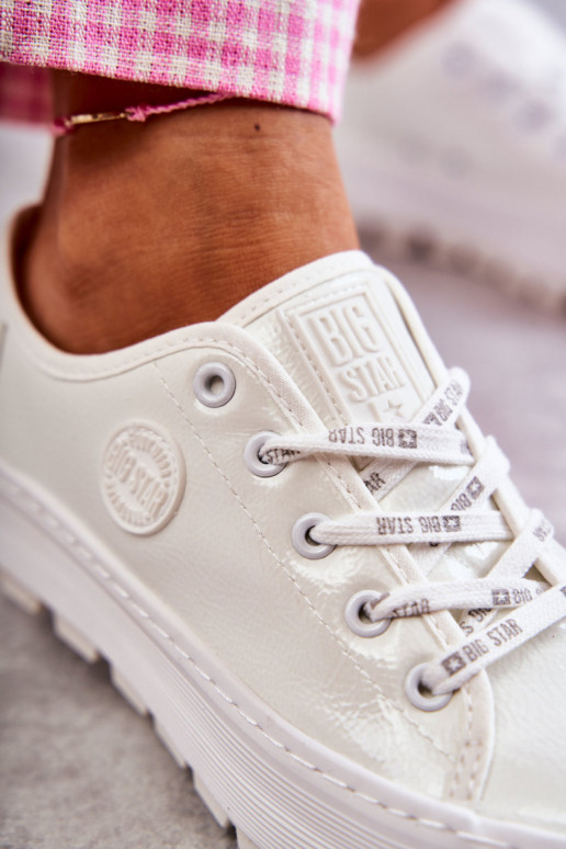 Stilīgasrnas Laque brīvā laika apavi Big Star KK274045 baltas krāsas Stilīgasrnas Laque brīvā laika apavi Big Star KK274045 baltas krāsas