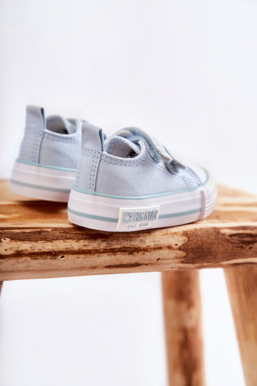 Bērnu apavi Auduma brīvā laika apavi ar lipīgām aizdarēm BIG STAR KK374078 Zilas krāsas