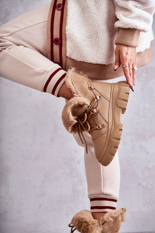 siltināti Sieviešu puszābaki apavi smilšu krāsas Charles siltināti Sieviešu puszābaki apavi smilšu krāsas Charles