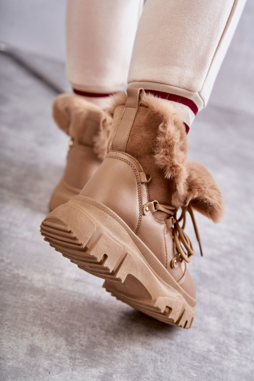 siltināti Sieviešu puszābaki apavi smilšu krāsas Charles siltināti Sieviešu puszābaki apavi smilšu krāsas Charles