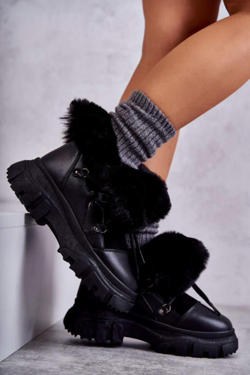 siltināti Sieviešu puszābaki apavi melnas krāsas Charles siltināti Sieviešu puszābaki apavi melnas krāsas Charles