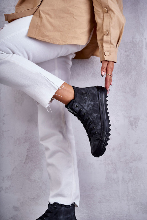 sieviešu puszābaki Big Star  siltināti melnas krāsas GG274069 sieviešu puszābaki Big Star  siltināti melnas krāsas GG274069