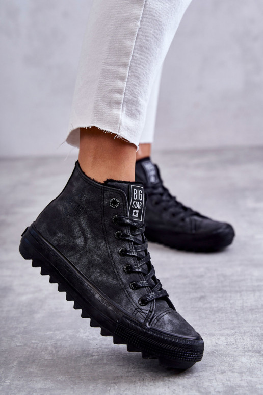 sieviešu puszābaki Big Star  siltināti melnas krāsas GG274069 sieviešu puszābaki Big Star  siltināti melnas krāsas GG274069