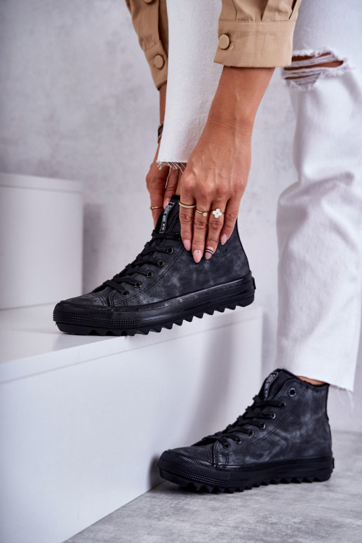 sieviešu puszābaki Big Star  siltināti melnas krāsas GG274069 sieviešu puszābaki Big Star  siltināti melnas krāsas GG274069