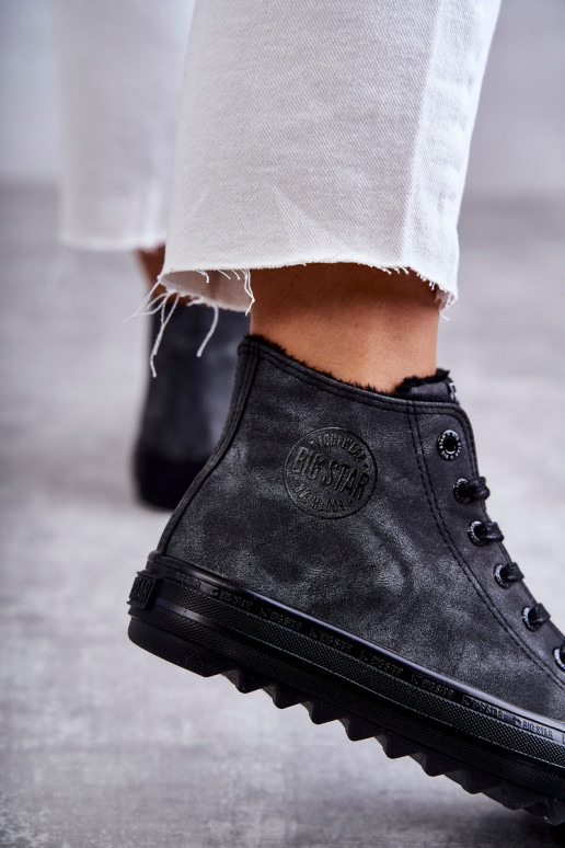 sieviešu puszābaki Big Star  siltināti melnas krāsas GG274069 sieviešu puszābaki Big Star  siltināti melnas krāsas GG274069