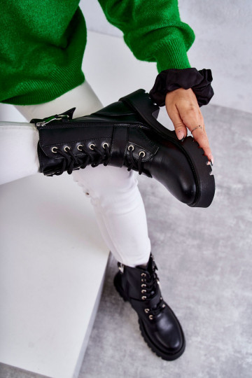 Sieviešu puszābaki ar platiem papēžiem melnas krāsas Marlis 2