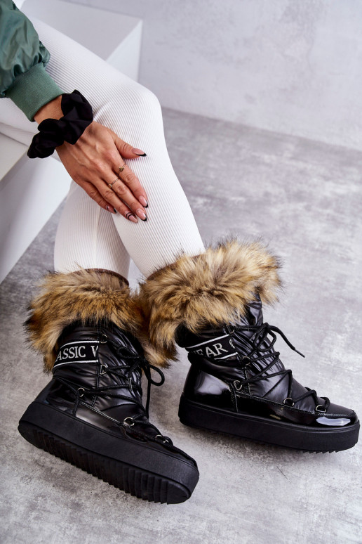 sniega apavi šņorējami melnas krāsas Santero sniega apavi šņorējami melnas krāsas Santero