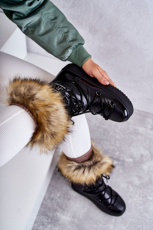 sniega apavi šņorējami melnas krāsas Santero sniega apavi šņorējami melnas krāsas Santero