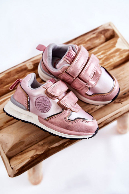 Bērnu sporta apavi ar lipīgām aizdarēm Memory Foam System Big Star KK374180 Rozā krāsas