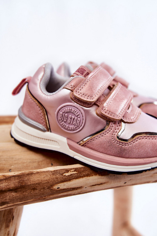 Bērnu sporta apavi ar lipīgām aizdarēm Memory Foam System Big Star KK374180 Rozā krāsas