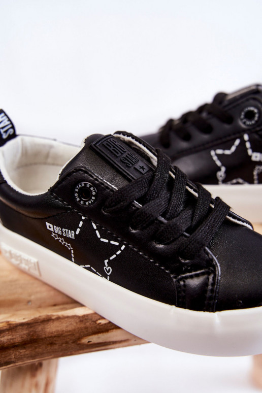 Bērnu sporta apavi šņorējami Big Star KK374223 melnas krāsas