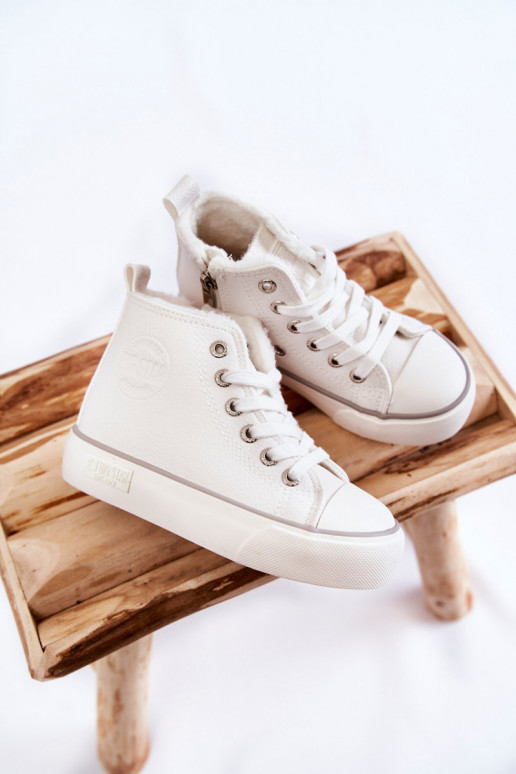 Bērnu apavi ar oļiem ar rāvējslēdzējiem Big Star KK374227 baltas krāsas