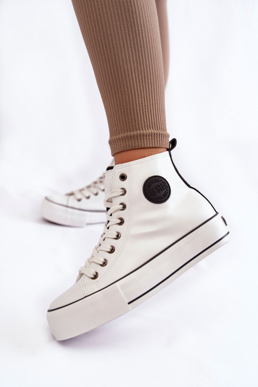 siltināti brīvā laika apavi Big Star KK274170 baltas krāsas siltināti brīvā laika apavi Big Star KK274170 baltas krāsas