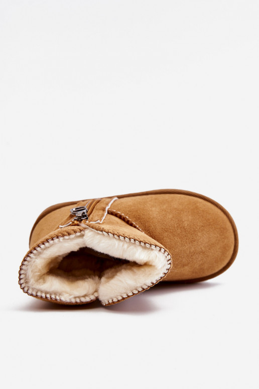 Bērnu apavi  siltināti Sieviešu puszābaki sniega apavi brūnas krāsas Catellie Bērnu apavi  siltināti Sieviešu puszābaki sniega apavi brūnas krāsas Catellie