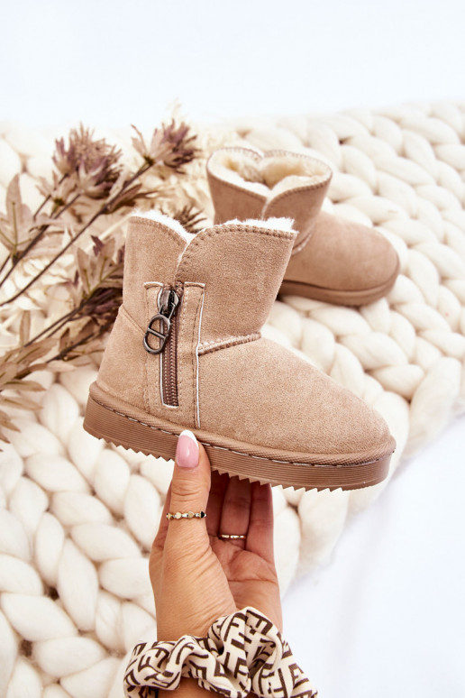 Bērnu apavi  siltināti Sieviešu puszābaki sniega apavi smilšu krāsas Catellie Bērnu apavi  siltināti Sieviešu puszābaki sniega apavi smilšu krāsas Catellie