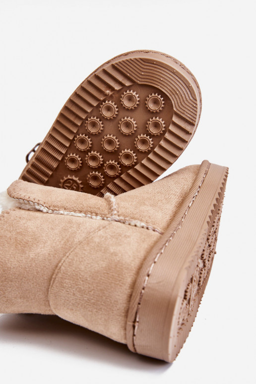 Bērnu apavi  siltināti Sieviešu puszābaki sniega apavi smilšu krāsas Catellie Bērnu apavi  siltināti Sieviešu puszābaki sniega apavi smilšu krāsas Catellie