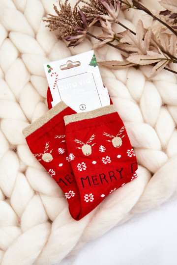 Zeķes  Merry Christmas sarkanas krāsas 2