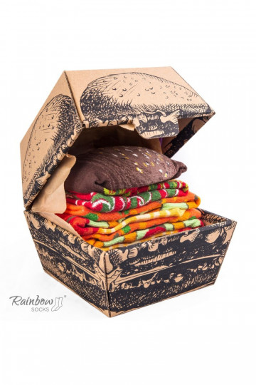 Varavīksnes zeķes  Burger Vege 2 pāri