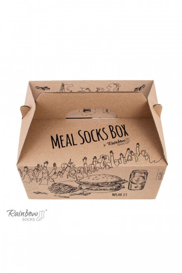 Varavīksnes zeķes  Meal Socks Box Burger  5 Par