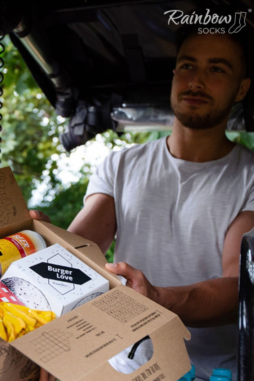 Varavīksnes zeķes  Meal Socks Box Burger  5 Par Varavīksnes zeķes  Meal Socks Box Burger  5 Par