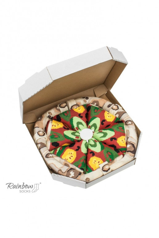 Varavīksnes zeķes  Pizza 4 Pāris Varavīksnes zeķes  Pizza 4 Pāris